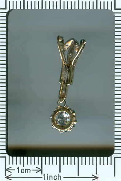 Decorative Art Deco old mine cut diamond pendant